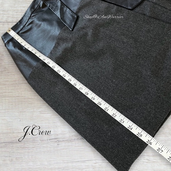 J.Crew Collection RARE nappa leather & wool flannel wrap skirt *shop@iamwarrior - Picture 9 of 12